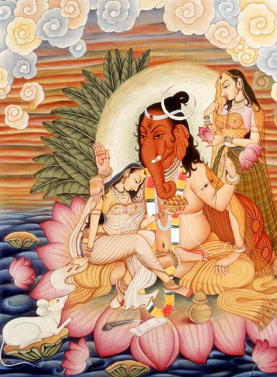 Miniature de Ganesh, dieu à tête d