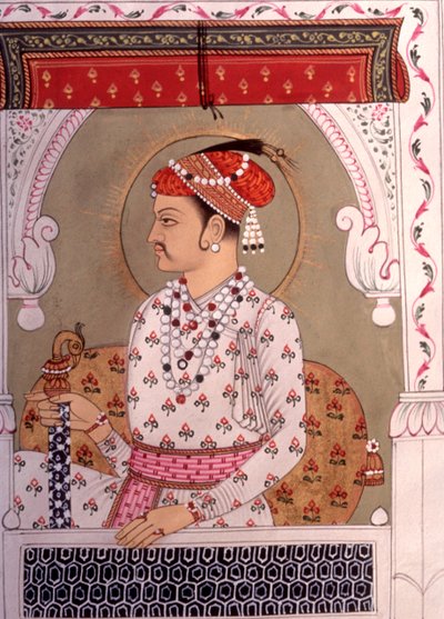 Peinture miniature du roi, Rajasthan, Inde - School Indian