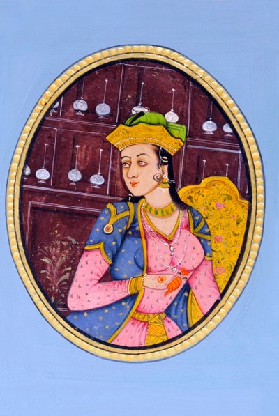 Peinture miniature de la reine Mumtaj Mahal Inde Asie - School Indian