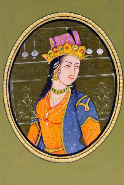 Peinture miniature de la reine Noorjahan Inde Asie - School Indian