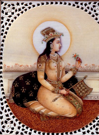 Peinture miniature sur ivoire de la princesse Mumtaz Mahal épouse de l