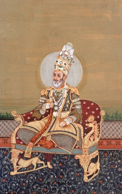 Miniature moghole de Bahadurshah Jafer - School Indian