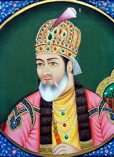 Empereur moghol Shah Jahan, peinture miniature sur papier - School Indian