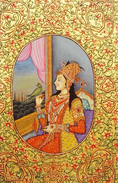 Princesse moghole Mumtaz Mahal, miniature - School Indian