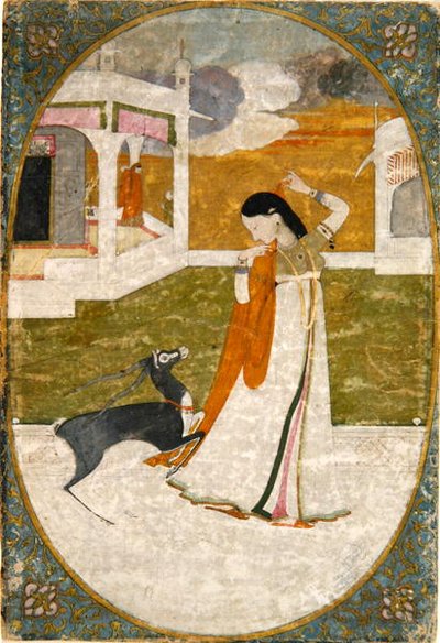 Nayika avec Cerf, Punjab Hills - School Indian