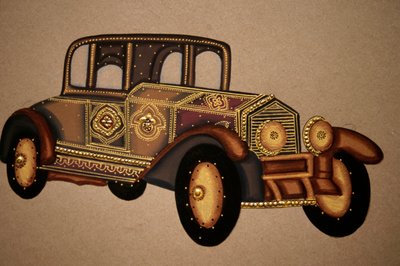 Peinture de vieux motif de voiture royale, Inde - School Indian