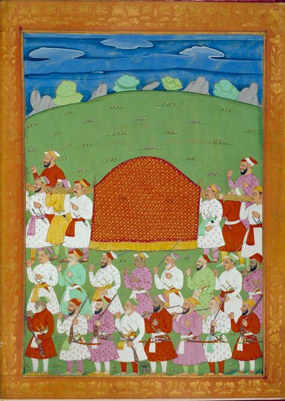 Palanquin des concubines du Sultan, cour du Shah Alem. Miniatures indiennes et persanes dans « Histoire de l