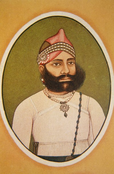 Portrait du Maharaja Fateh Singh, Udaipur, Rajasthan, Inde - School Indian