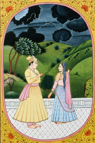 Image de calendrier annuel et peinture pour le mois hindou Bhadon, Inde - School Indian