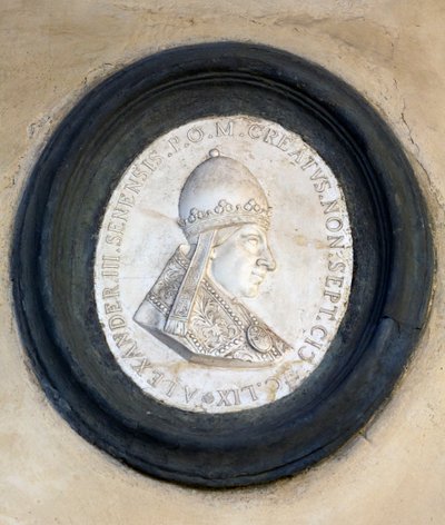 Médaillon en bas-relief du Pape Alexandre III - School Italian