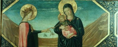 Le mariage mystique de Sainte Catherine, école florentine - School Italian