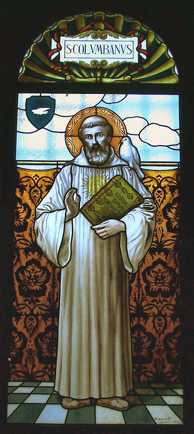 Vitrail représentant Saint Colomban (vitrail) - School Italian