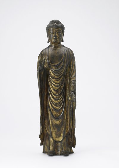 Bouddha Amitabha (Amida) le Bouddha de la Lumière Infinie, période Kamakura (bronze doré) - Japanese School