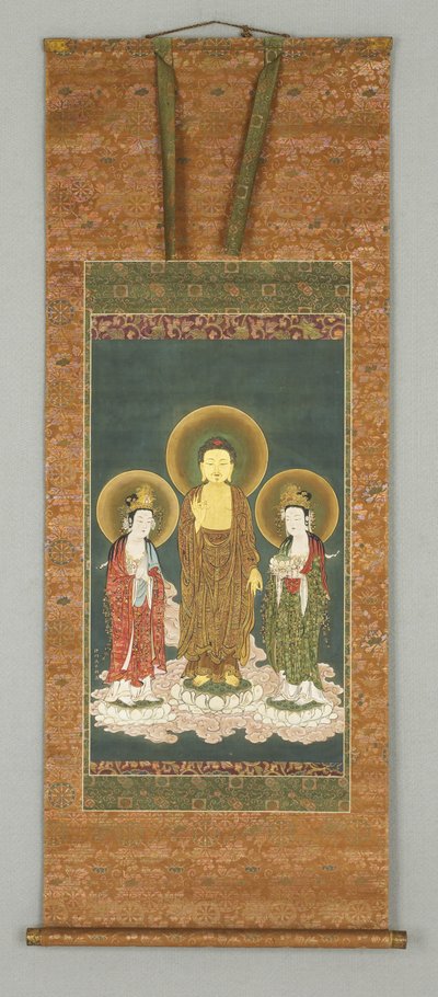 Bouddha et deux Bosatsu - Japanese School
