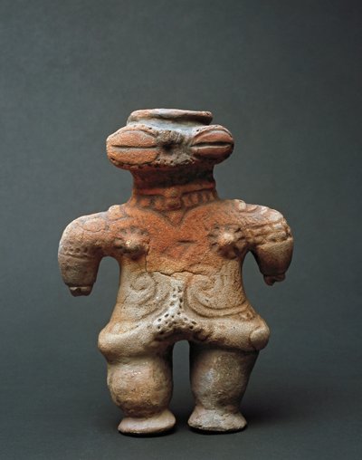 Sculpture en terre cuite dogu de la période Jomon - Japanese School