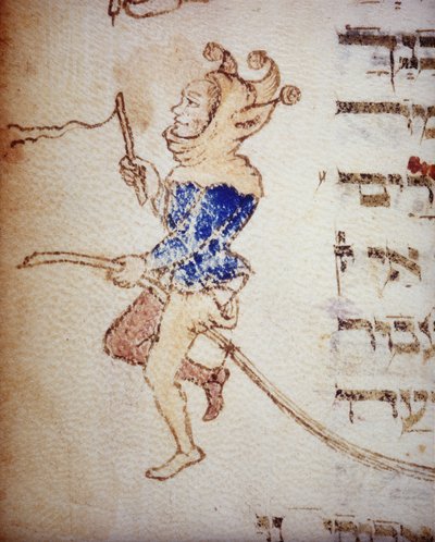 Un bouffon de cour. Manuscrit juif du 13ème siècle. Biblioteca Palatina, Parme - School Jewish