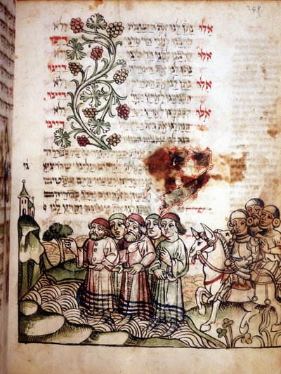 Scène biblique : Les Juifs traversent la mer Rouge. Page d