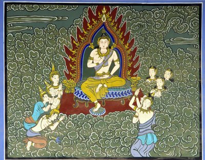 Adoration du Bouddha. Fresque dans le temple Yongju, région de Suwon, Corée - School Korean