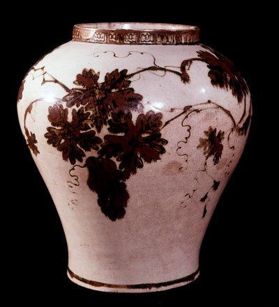 Art coréen : pot en porcelaine de la période Yi (1392-1910), Duksoo; Musée des Beaux-Arts du Palais - School Korean