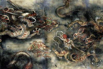 Dragons, décoration du temple bouddhiste de Pongwon, Séoul, Corée - School Korean
