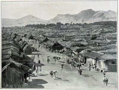 Vue de la rue principale de Séoul, capitale de la Corée au XIXe siècle - School Korean