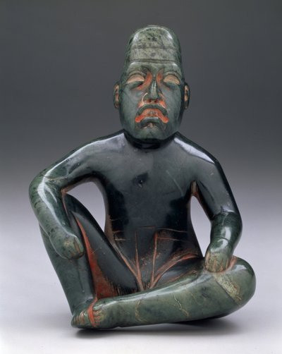 Figure assise avec genou levé, Olmèque des Hautes Terres, San Martin Texmelucan - School Mexican
