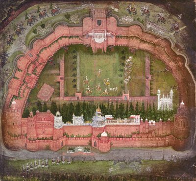 Le Fort Rouge, Agra, Album Johnson VII n°1 numéroté 11, vers 1750 - School Mughal