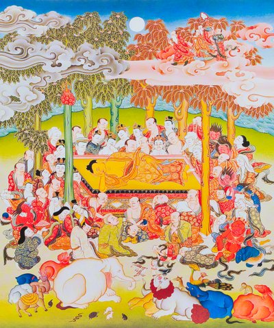 Image représentant le Bouddha du Nirvana - School Nepalese