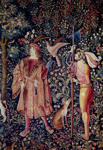Scènes de la vie seigneuriale : départ pour la chasse (détail) - School Netherlandish