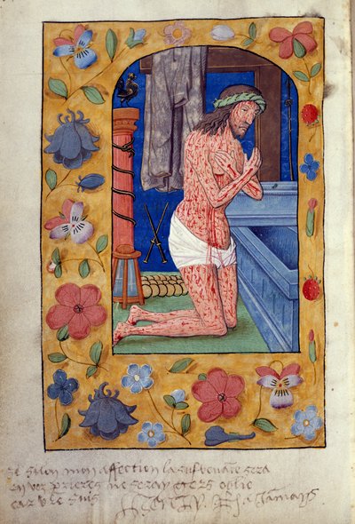 Kings 9 f.231v Christ agenouillé près d