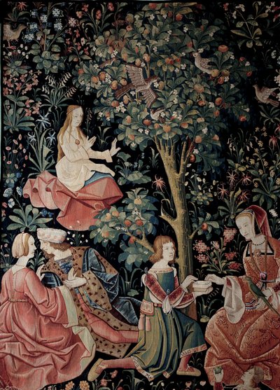 Le rideau de la Vie Seigneuriale : Scènes Galantes Tapisserie en laine et soie réalisée vers 1520 aux Pays-Bas - School Netherlandish