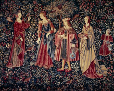 Le rideau de la Vie Seigneuriale : la promenade - School Netherlandish