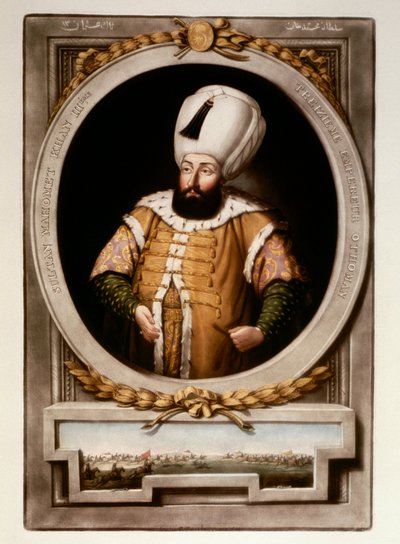 Portrait du Sultan Mehmet III (1566-1603). Miniature. Bibliothèque du Musée de Topkapi Sarayi, Istanbul - School Ottoman