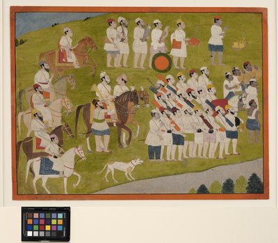 Un prince Bhoti se prépare pour la chasse, vers 1800 - School Pahari