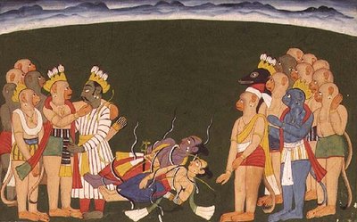 Rama et Lakshmana attaqués avec nagapasa, du 