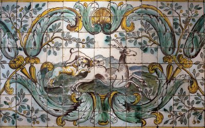 Chiens chassant un cerf (détail) - School Portuguese
