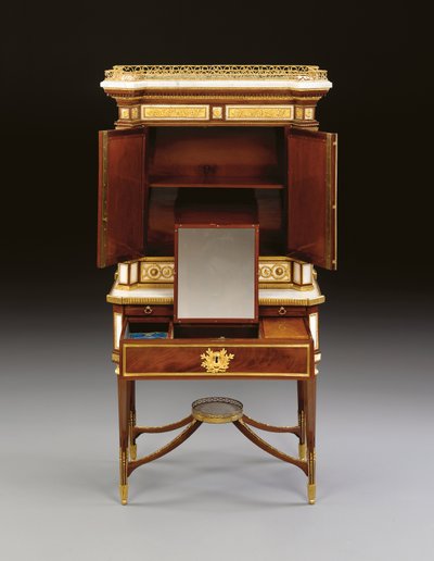 Un bonheur du jour en marbre blanc et acajou monté en or russe, vers 1790 - School Russian