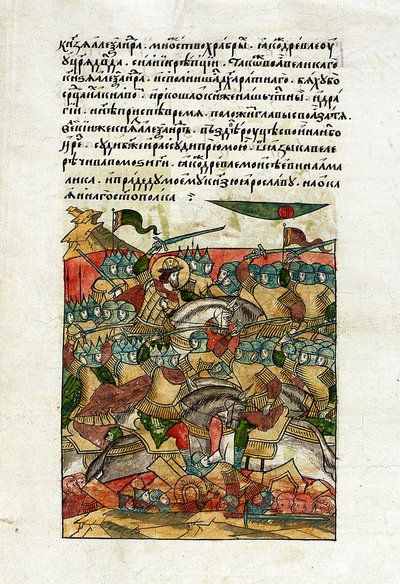Bataille sur la glace, 5 avril 1242, c.1568-76 - School Russian
