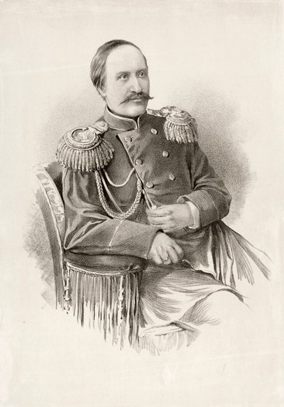 Comte Nikolaï Ignatiev, soldat, homme politique et diplomate russe (gravure) - School Russian