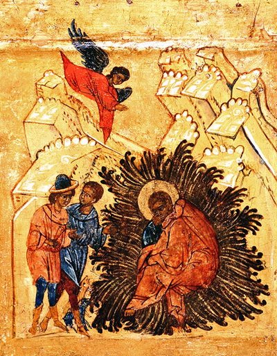 Icône représentant le rêve de Saint Joseph, vers 1550 (détail) - School Russian