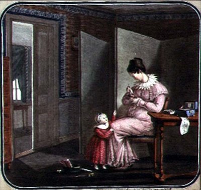 Mère et enfant dans un intérieur - School Russian