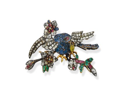 Broche aigle multi-gemmes rare, vers 1750 - School Russian