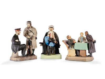 Trois groupes de figurines en porcelaine de la manufacture de porcelaine Gardner, fin du XIXe siècle - School Russian