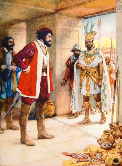 Hernan Cortes fait de Montezuma un otage en 1519 - School Spanish