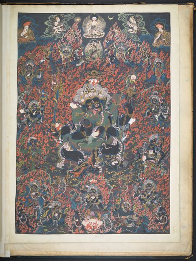 Un des 12 dessins représentant des divinités tibétaines par un artiste tibétain, probablement à Lhassa, c.1800 - School Tibetan