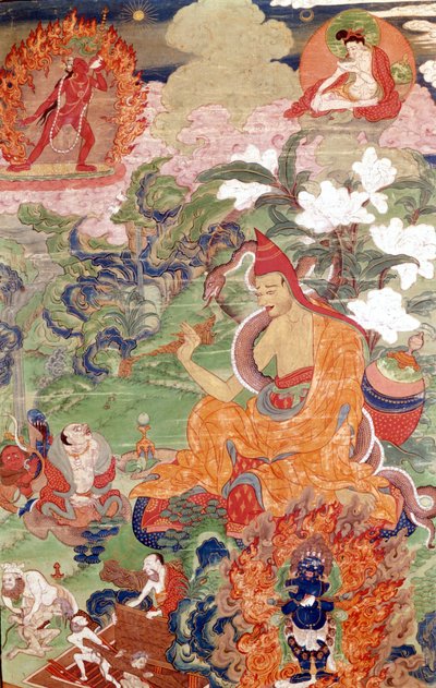 Le magicien Abhayakava du Bengale, Thangka tibétain, Musée Guimet, Paris - School Tibetan
