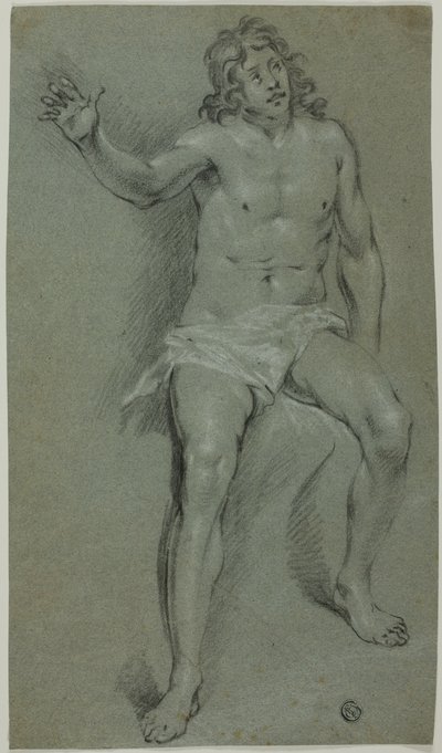Nu masculin assis (recto) ; esquisses d