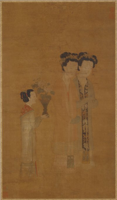 Dames de cour et servante, dynastie Ming, 16ème siècle - School of Tang Yin