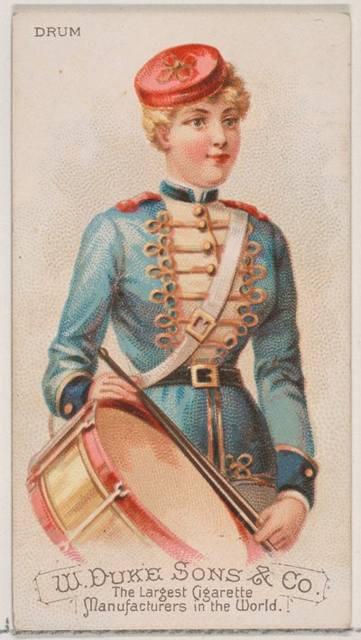 Tambour, de la série Instruments de musique N82 pour les cigarettes Duke, 1888 - Schumacher and Ettlinger