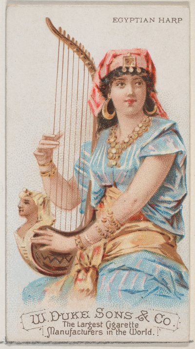 Harpe égyptienne, de la série Instruments de musique N82 pour cigarettes Duke - Schumacher and Ettlinger